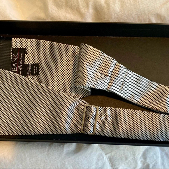 NWT JoS. A. Bank Cummerbund Signature Collection Light Grey With Black Dots - Picture 2 of 6